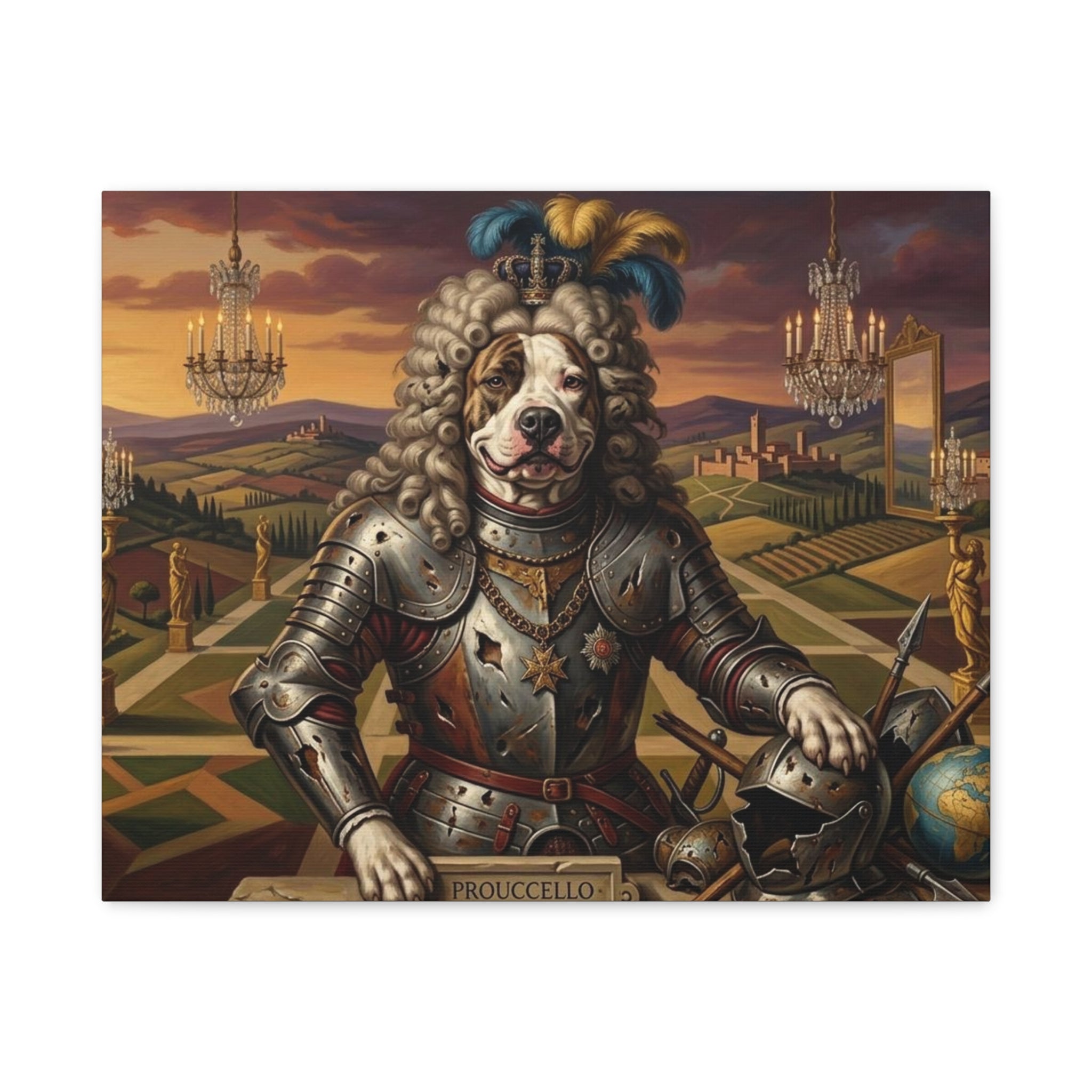 Custom Regal Canine Knight Matte Canvas Print
