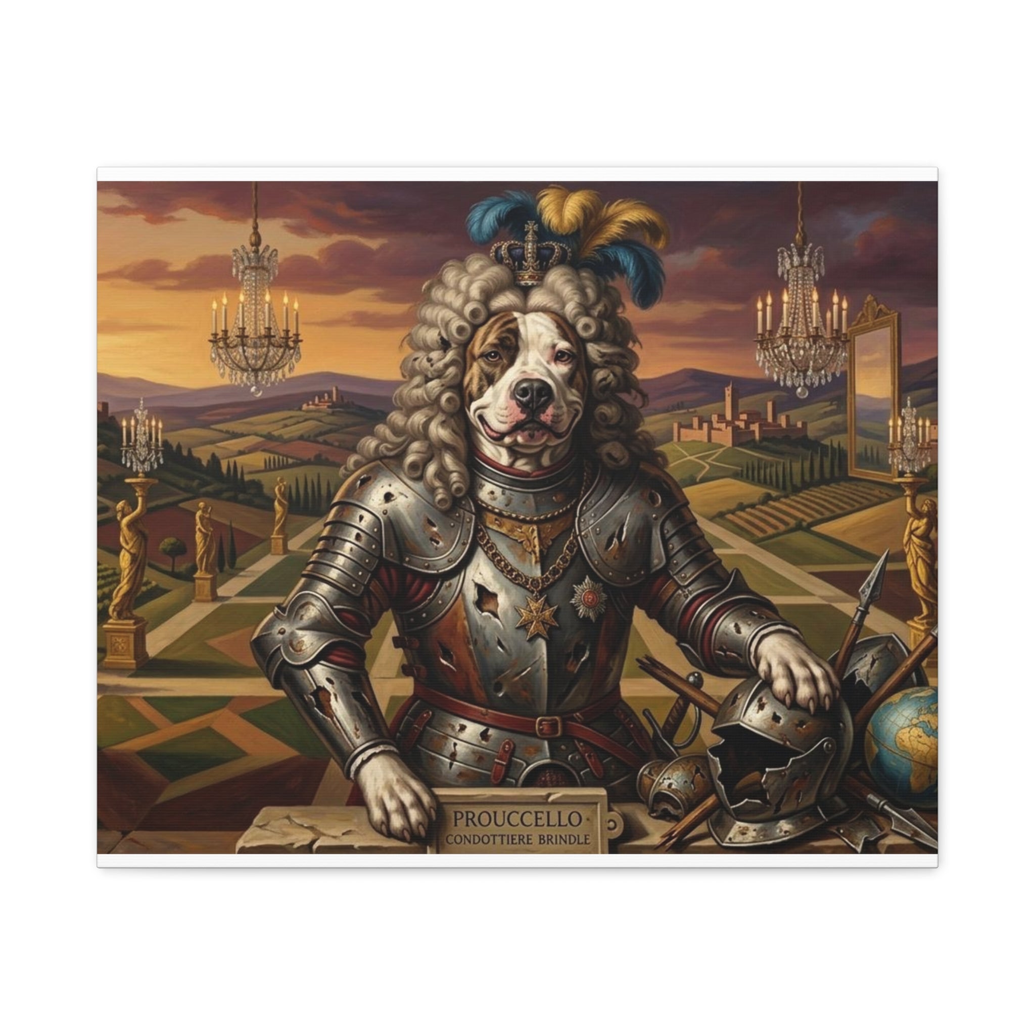 Custom Regal Canine Knight Matte Canvas Print