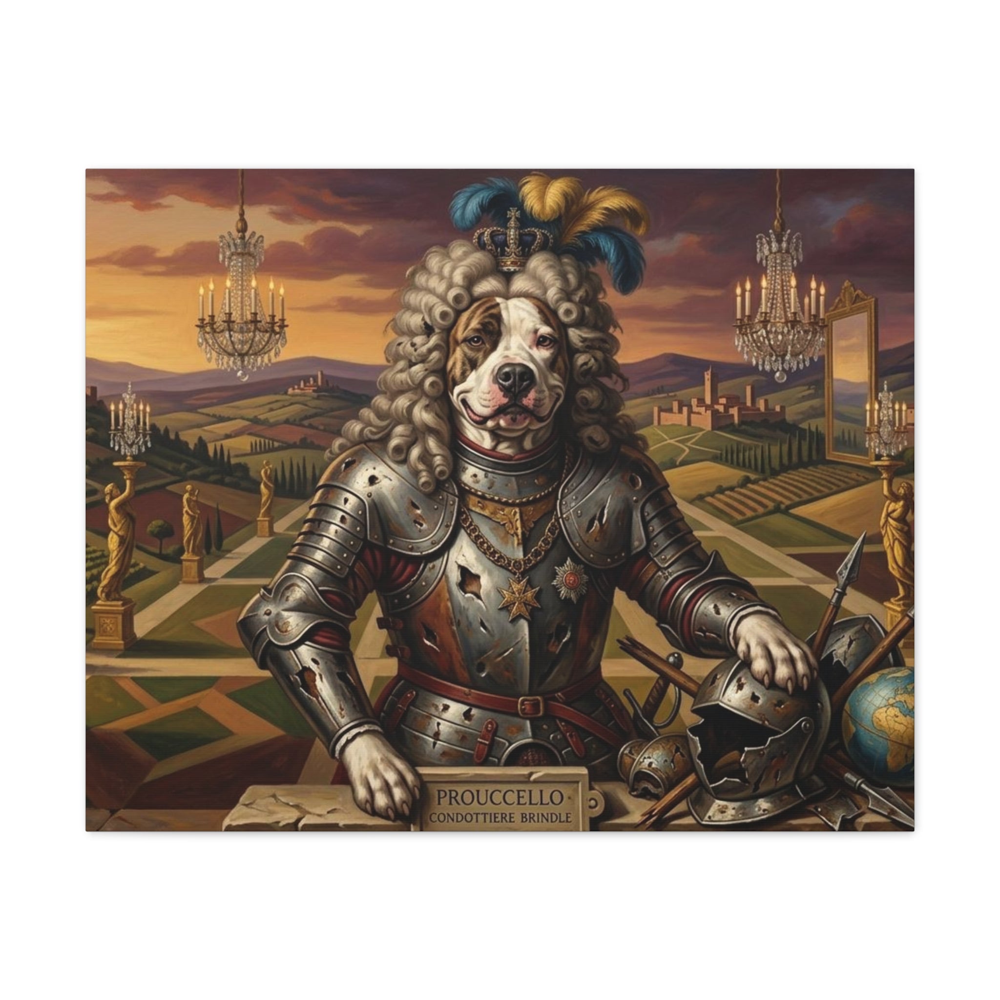 Custom Regal Canine Knight Matte Canvas Print