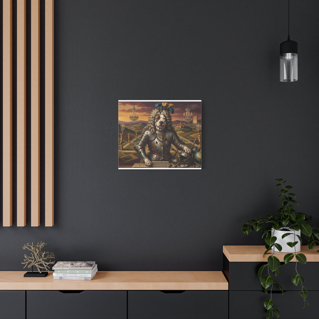 Custom Regal Canine Knight Matte Canvas Print