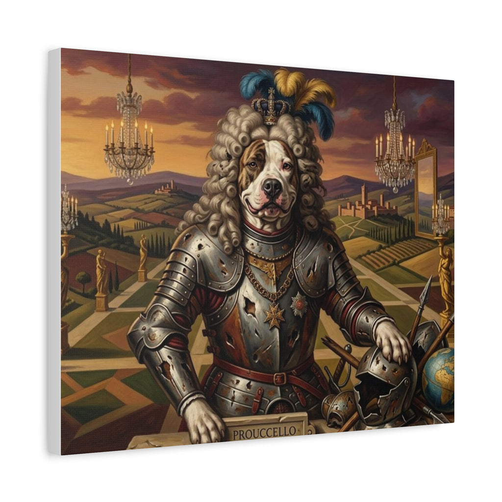 Custom Regal Canine Knight Matte Canvas Print